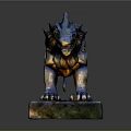 Exquisite Bronze Lion Sculpture Carving With Intricate Details On Square Base