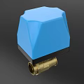 Modern Air Conditioner Air Outlet With Blue Cover And Gold Brass Components