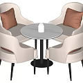 Casual table and chair combination 3d model