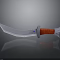 Modern Decorative Knife With Sharp Silver Blade Red Textured Handle And Blue Detail
