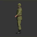 Man in Yellow Uniform With Hat Belt and Boots 3D Character Model