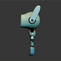 Cute Blue Mechanical Robot Character With 3D Model Design And Features