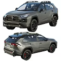 Toyota Gray SUV With Black Wheels And Sporty Exterior Design Front Rear View