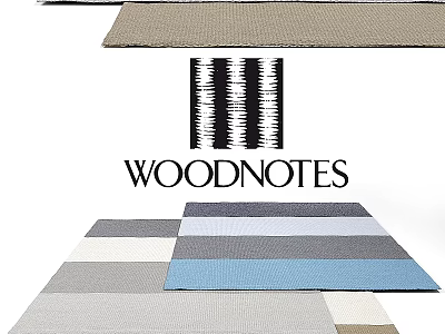 Woodnotes Square Rugs with Striped Patterns and Various Colors for Modern Home Decor 3d model