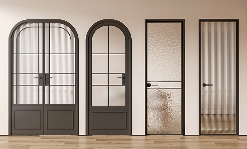 Flat Door Glass Door Double Door Single Door French Door 3d model