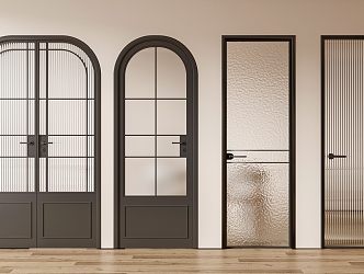 Flat Door Glass Door Double Door Single Door French Door 3d model