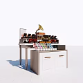 Modern Display Shelf With Multi Layer Design For Product Showcase And Storage Cabinets 3d model