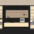 Modern Sideboard Design With LED Lighting Glass Door Cabinets And Slatted Panel