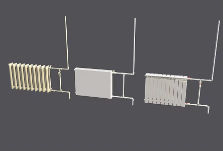 Modern radiator with chemical pipe 3d model