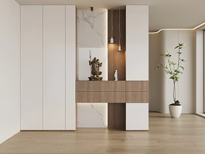 Modern Home Decoration Entrance Shoe Cabinet Partition High Cabinet Wood Entrance Multi-functional 3d model
