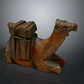 Detailed Traditional Reclining Camel Sculpture With Artistic Saddle Bags And Terracotta Craftsmanship
