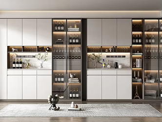 Modern Wine Cabinet Wine Cabinet Combination 3d model
