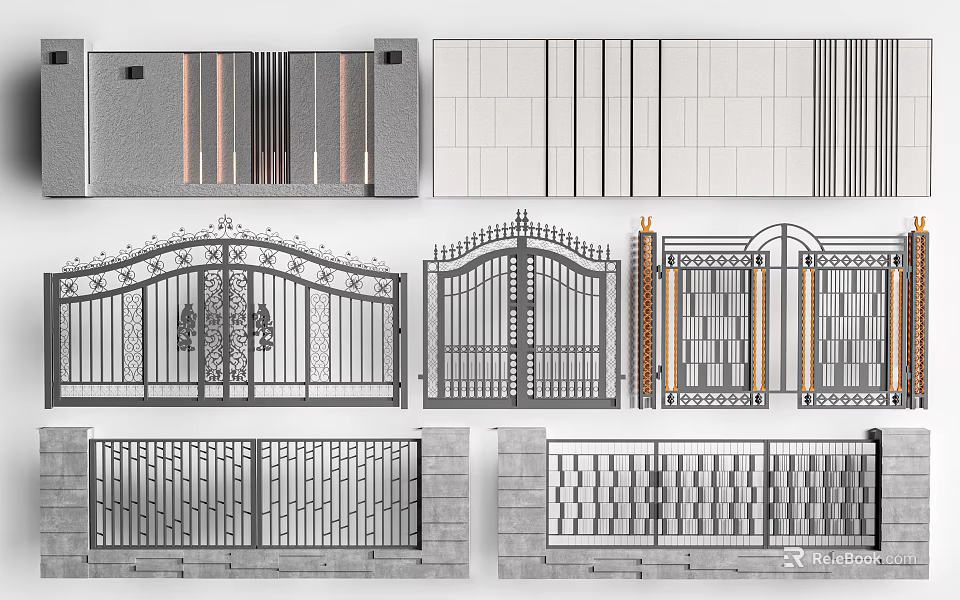 Building Facade With Decorative Metal Railings Stone Panels And Architectural Designs 3d model 