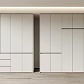Modern White Wardrobe With Clean Lines Multiple Doors Drawers In Bedroom Interior