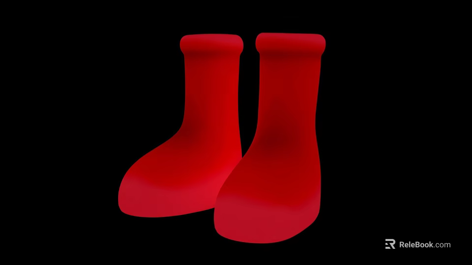 Red Fashionable Boots with Sleek Design and Comfortable Fit for Daily Use 3d model 