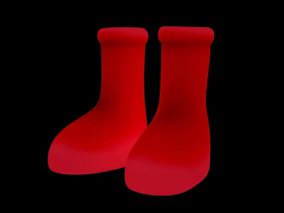 Red Fashionable Boots with Sleek Design and Comfortable Fit for Daily Use 3d model
