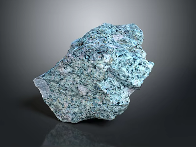 Blue Green Raw Stone With Natural Texture And Rough Surface Appearance 3d model