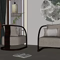 New Chinese-style Single Sofa 3d model