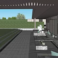Modern Gallery Shelf Simple Landscape Gallery Pavilion 3d model