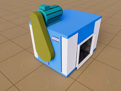 Catering Kitchen Equipment With Blue Top White Body And Green Component 3d model