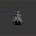 Military Twin Rotor Helicopter Gray Body With Main Rotor Blades Design