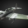 Vintage Green Fighter Aircraft With Weathered Body And Red Star Insignia On Wings