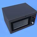 Black Microwave Oven As Essential Kitchen Appliance On Blue Background 3d model