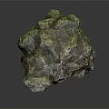 Natural Green Moss Covered Stone Material With Rough Textured Surface Details 3d model