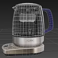 Modern TOEK Electric Kettle Featuring Transparent Glass Body Purple Handle And Silver Base Control Panel