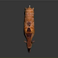 Realistic 3D Animal Model With Orange Fur White Stripes Standing On Reflective Surface