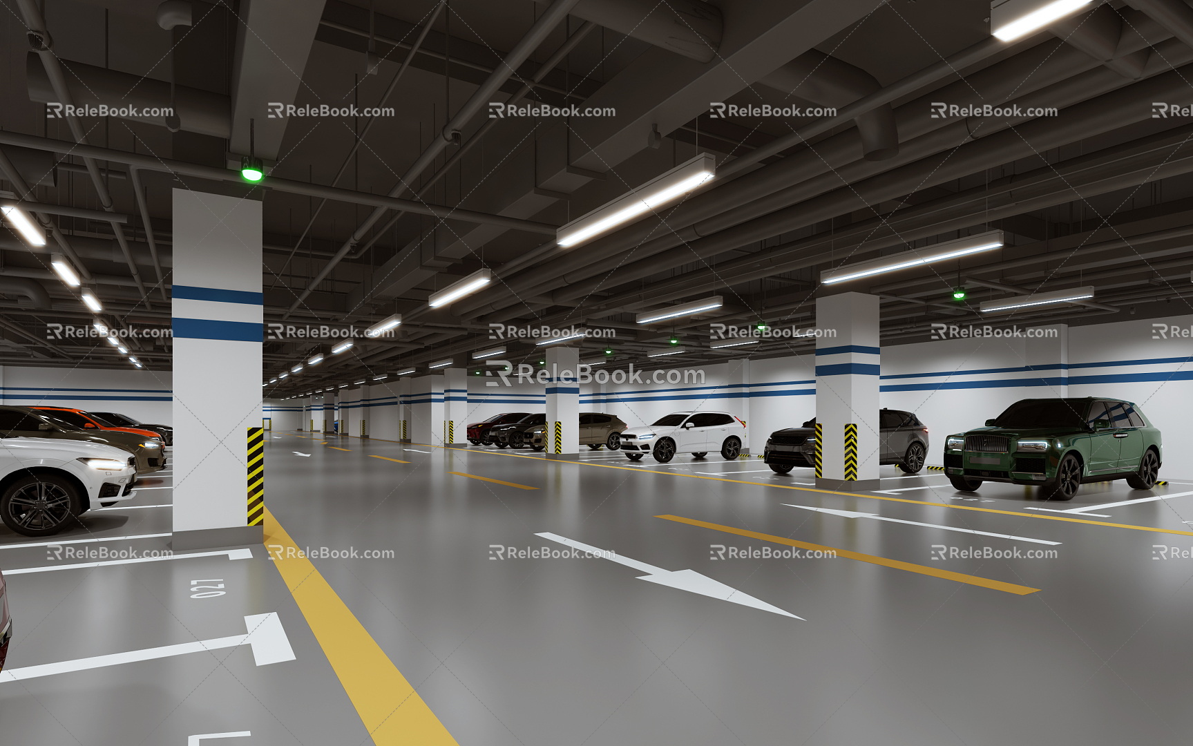 Modern parking garage 3d model