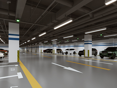 Modern parking garage 3d model