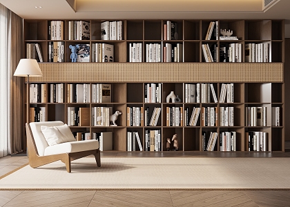 Modern bookcase 3d model