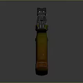 Tactical Pistol With Yellow Orange Grip And Black Barrel Textured Design