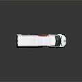 White Emergency Ambulance Vehicle With Red Stripes And Medical Rescue Design