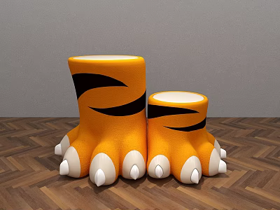 Modern Children's Table Display Table Exhibition Display Table Cartoon Claw Tiger Claw High and Low Table 3d model