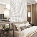 Decorative Wall Panels With 3D Wavy Texture And Grid Like Patterns For Modern Spaces