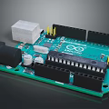 Arduino Green Circuit Development Board Featuring Microcontroller Digital Pins And Electronic Components