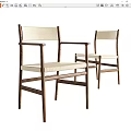 Modern Leisure Chair With Wooden Frame And Light Colored Fabric Seat Backrest