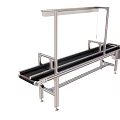 Industrial Conveyor Belt Equipment With Stainless Steel Frame And Black Transport Belt For Production Line
