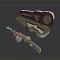 Futuristic Sci Fi Weapon With Open Storage Case And Blue Accents 3D Model 3d model