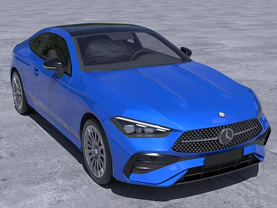 Blue Mercedes Benz Coupe Car Exterior Design 3d model