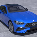 Blue Mercedes Benz Coupe Car Exterior Design