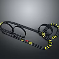 Toy Race Track With Curved Loops And Yellow Edge Markers Design
