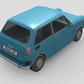 Vintage Blue Compact Car With Classic Retro Design And Smooth Exterior