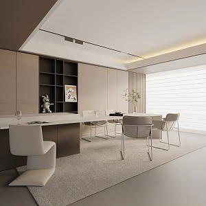 Modern table combination 3d model