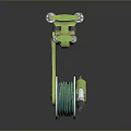 Durable Green Hardware Tool With Spiral Wheel And Ergonomic Handle Design 3d model