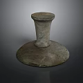 Rustic Stone Architectural Component With Circular Top And Broad Base