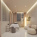 Modern Beauty Hair Salon Interior With Styling Chairs And Elegant Lighting