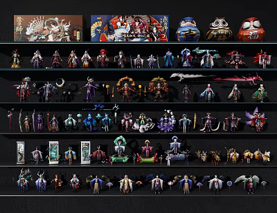 Hand-held Onmyoji Hand-held Games Hand-held Desktop Ornaments 3d model